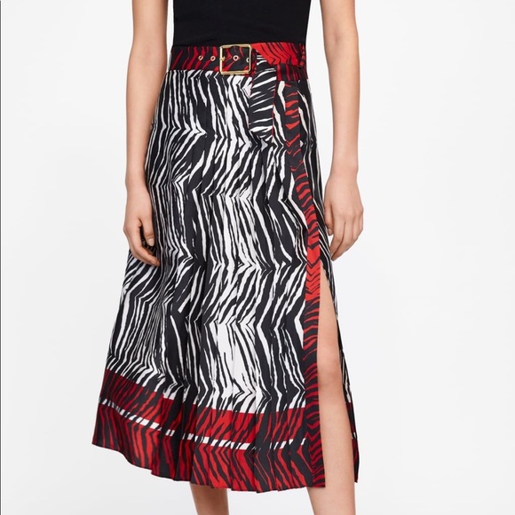 ZARA animal print midi skirt - Picture 2 of 2